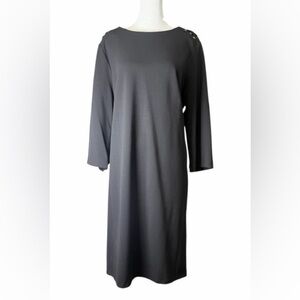 Sharagano Black 3/4 Sleeve Shift Dress with Shoulder Laced Accents. Size 16W.